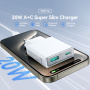 JOYROOM JR-TCF14 hitri polnilni adapter z USB-C / USB-A priključki - 20W - bel