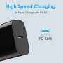 NORTHJO hitri polnilni adapter s priključkom USB-C - 20W - črn