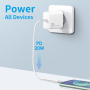 NORTHJO hitri polnilni adapter s priključkom USB-C - 20W - bel