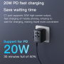 TOTUDESIGN 635DQ univerzalni potovalni adapter z USB-C / 2x USB-A priključki in izvlečnimi vtiči - 20W - črn