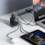 JOYROOM JR-TCW01 univerzalni potovalni adapter z USB-C / 3x USB-A priključki in izvlečnimi vtiči - 17W - črn