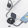 USAMS Komplet US-SJ650 z izvlečnimi USB-C kabli, adapterji in iglo - črn