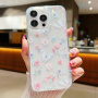 Bleščeč prozoren ovitek za iPhone 15 Pro - metuljčki