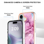 Zaščitni ovitek Marmor za iPhone 16 - roza vijoličen