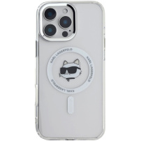 Karl Lagerfeld IML Choupette Head Metal Frame Cover z MagSafe za iPhone 16 Pro - prozoren