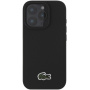 Lacoste Ovitek Iconic Petit Pique Woven Logo Cover z MagSafe za iPhone 16 Pro - črn