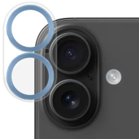 NORTHJO kaljeno steklo s kovinskimi okvirji za zaščito objektiva kamere za iPhone 16 / 16 Plus - modro