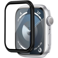 Wiwu kaljeno steklo s kovinskim okvirjem za Apple uro 45mm - črna