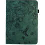 Ovitek z režo za kartice Etui Flower Pattern Case za iPad 10.2" (2019-2021) / Air 3 (2019) / Pro 10.5" - temno zelen