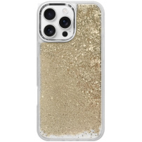 Ovitek z lebdečimi bleščicami za iPhone 16 Pro Max - zlata