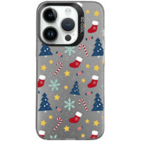 Zaščitni ovitek z božično tematiko za iPhone 14 Pro - siv