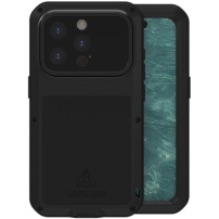 LOVE MEI ekstra odporen ovitek proti udarcem, vodi in prahu za iPhone 15 Pro - črn