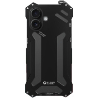 R-JUST super trpežen kovinski ovitek "Armor" za iPhone 16 Plus - črn
