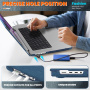 Ovitek s tekstilno površino in stojalom za MacBook Pro 16" (A2485 / A2780 / A2991 / A3186 / A3403 / A3428 / A3429) - temno moder