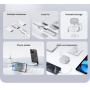 USAMS Komplet US-SJ650 z izvlečnimi USB-C kabli, adapterji in iglo - črn