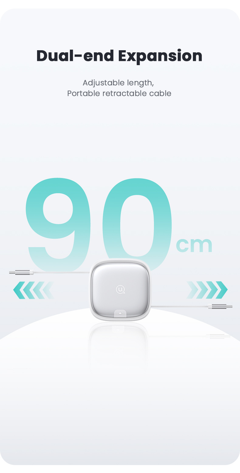 USAMS Komplet US-SJ650 z izvlečnimi USB-C kabli, adapterji in iglo - črn