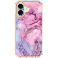 Zaščitni ovitek Marmor za iPhone 16 - roza vijoličen