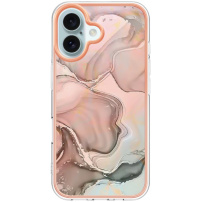Zaščitni ovitek Marmor za iPhone 16 Plus - svetlo roza