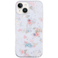 Bleščeč prozorni ovitek za iPhone 14 Plus - rože