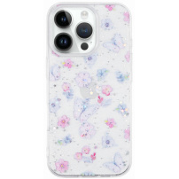 Bleščeč prozorni ovitek za iPhone 14 Pro - Metulji
