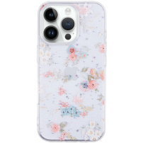 Bleščeč prozorni ovitek za iPhone 14 Pro Max - rože