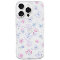 Bleščeč prozoren ovitek za iPhone 15 Pro - metuljčki