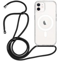 Prozoren ovitek z vrvico in MagSafe za iPhone 11 - črn