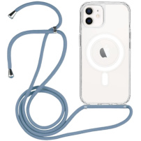 Prozoren ovitek z vrvico in MagSafe za iPhone 11 - moder