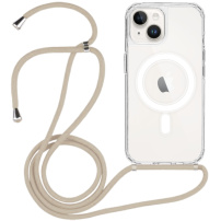Prozoren ovitek z vrvico in MagSafe za iPhone 13 - bež