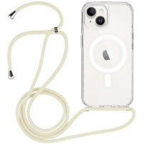 Prozoren ovitek z vrvico in MagSafe za iPhone 13 - krem
