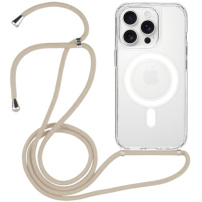 Prozoren ovitek z vrvico in MagSafe za iPhone 13 Pro - bež