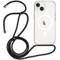 Prozoren ovitek z vrvico in MagSafe za iPhone 14 Plus - črn