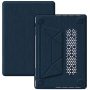 Ovitek s tekstilno površino in stojalom za MacBook Pro 16" (A2485 / A2780 / A2991 / A3186 / A3403 / A3428 / A3429) - temno moder