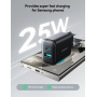 JOYROOM JR-TCF13 hitri polnilni adapter z USB-C / USB-A priključki - 25W - črn
