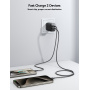 JOYROOM JR-TCF13 hitri polnilni adapter z USB-C / USB-A priključki - 25W - črn