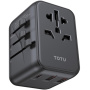 TOTUDESIGN 635DQ univerzalni potovalni adapter z USB-C / 2x USB-A priključki in izvlečnimi vtiči - 20W - črn