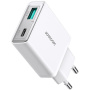 JOYROOM JR-TCF14 hitri polnilni adapter z USB-C / USB-A priključki - 20W - bel