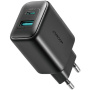 JOYROOM JR-TCF13 hitri polnilni adapter z USB-C / USB-A priključki - 25W - črn
