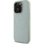 Guess Grained Classic Ovitek z logotipom MagSafe za iPhone 16 Pro - zelen
