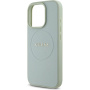 Guess Grained Classic Ovitek z logotipom MagSafe za iPhone 16 Pro - zelen
