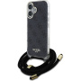 Guess 4G IML Printed Crossbody Case z vrvico za iPhone 16 - siv