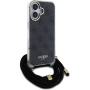 Guess 4G IML Printed Crossbody Case z vrvico za iPhone 16 - siv