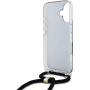 Guess 4G IML Printed Crossbody Case z vrvico za iPhone 16 - siv
