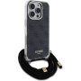 Guess 4G IML Printed Crossbody Case z vrvico za iPhone 16 Pro - siv