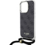 Guess 4G IML Printed Crossbody Case z vrvico za iPhone 16 Pro - siv