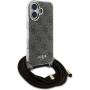 Guess 4G IML Printed Crossbody Case z vrvico za iPhone 16 - rjav