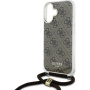 Guess 4G IML Printed Crossbody Case z vrvico za iPhone 16 - rjav