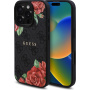 Guess Ovitek 4G Roses z vzorcem vrtnic in MagSafe za iPhone 16 Pro Max - siv