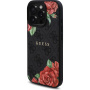 Guess Ovitek 4G Roses z vzorcem vrtnic in MagSafe za iPhone 16 Pro Max - siv