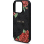 Guess Ovitek 4G Roses z vzorcem vrtnic in MagSafe za iPhone 16 Pro Max - siv